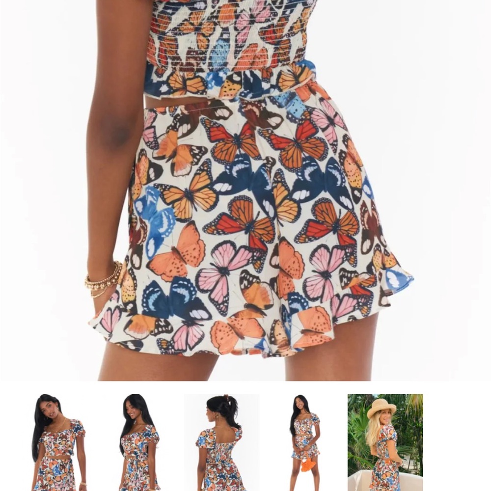 Show Me Your MuMu Baileys Butterfly Skort Medium NEW NWT skirt/shorts combo - Picture 7 of 13